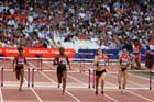 Zuzana Hejnova beats Perri Shakes-Drayton in the 400 metres hurdles,  2013 IAAF Diamond League, Sainsbury's Anniversary Games, Queen Elizabeth Olympic Park, London.